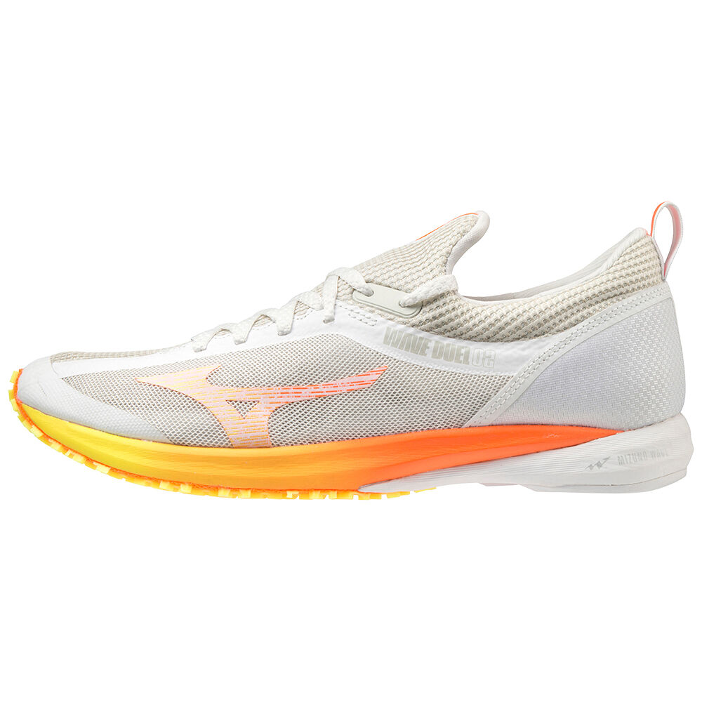 Scarpe Running Mizuno Wave Duel 2 Uomo - Bianche/Arancioni - 94016-QEYV